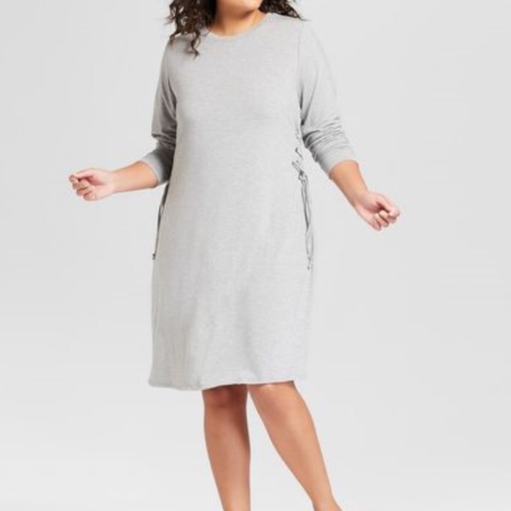 Ava Viv adjustable side tie t-shirt dress. Nice knit for winter